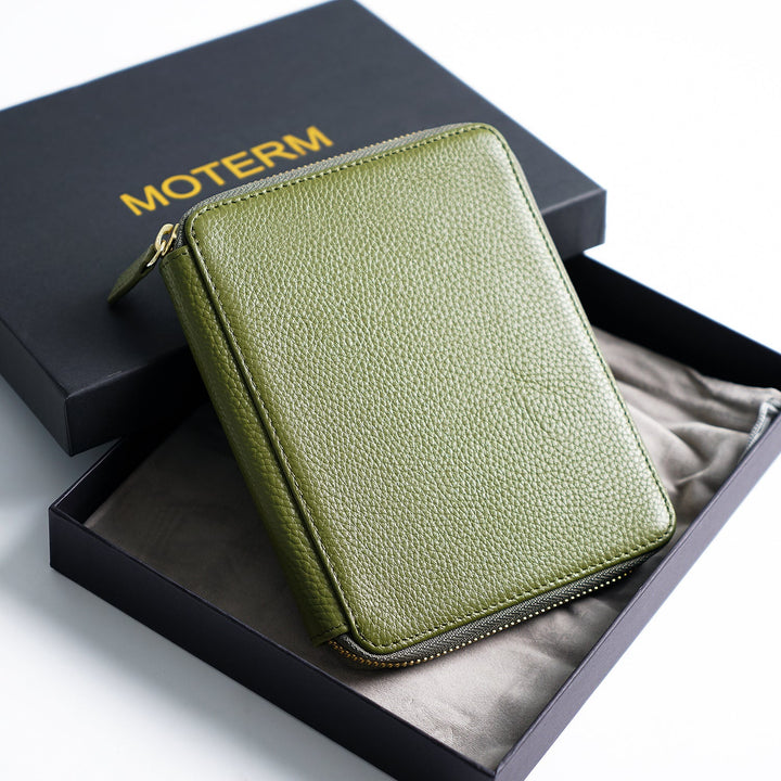 Moterm Leather Zippered Pen Case (Pebbled）