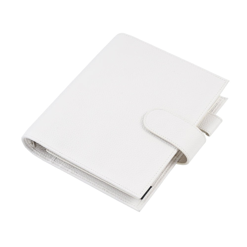 Moterm Luxe Series Personal Wide Size Planner with 30 MM Silver Rings  Pebbled Grain Leather Notebook