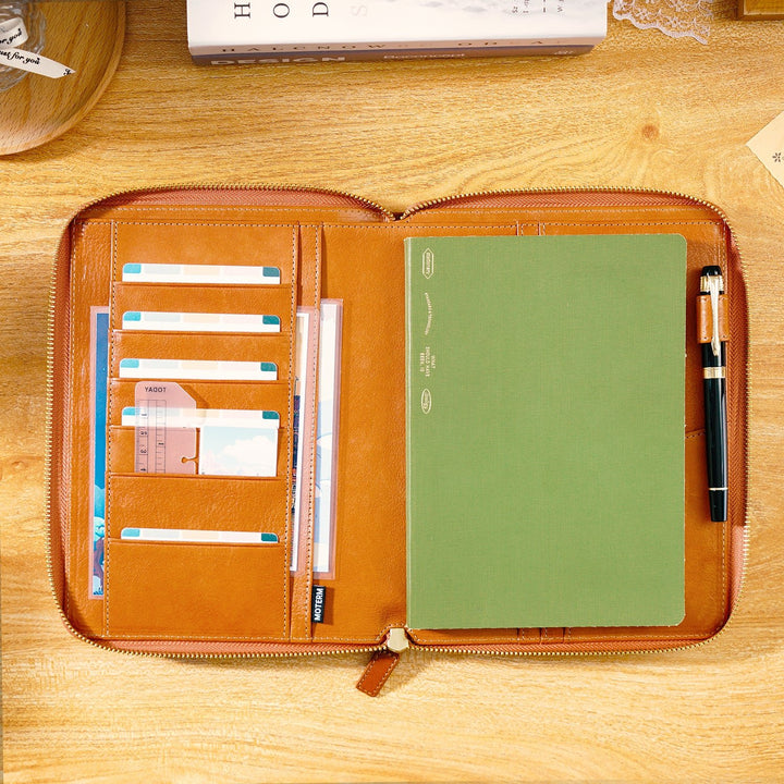 Moterm Zip Planner Cover - A5 (Vegetable Tanned Leather)