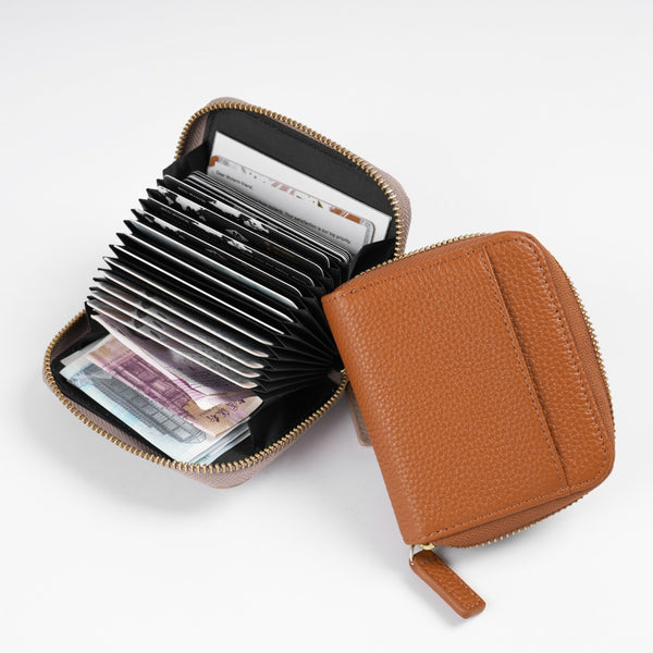 Moterm Leather Zipper Card Holder (Pebbled)