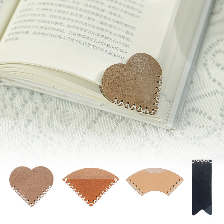 Moterm Handmade Bookmarks - Set of 4 Shapes (Vegetable Tanned Leather)-8295538 