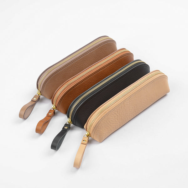 Moterm Leather Zipper Pencil Case (Vegetable Tanned Leather)