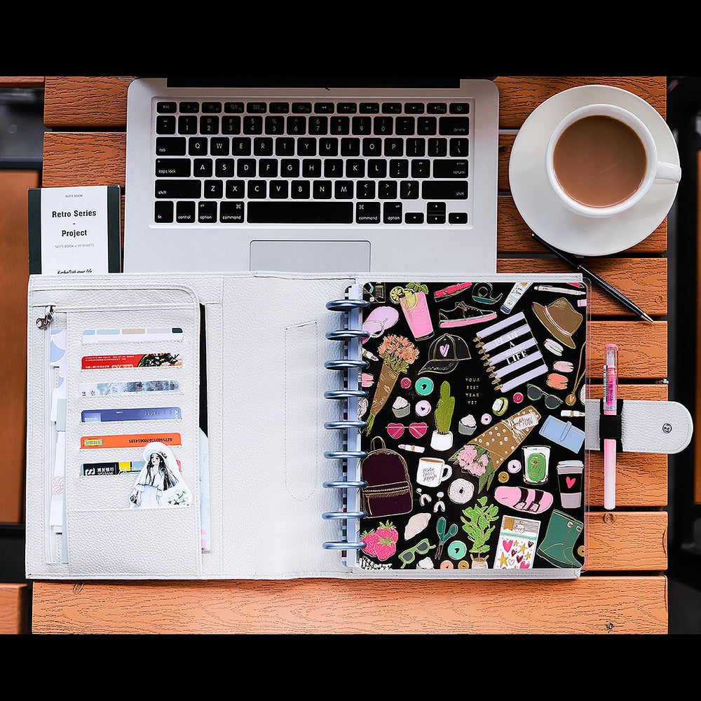 Moterm Discbound Leather Cover for Happy planner Classic size (Pebbled)