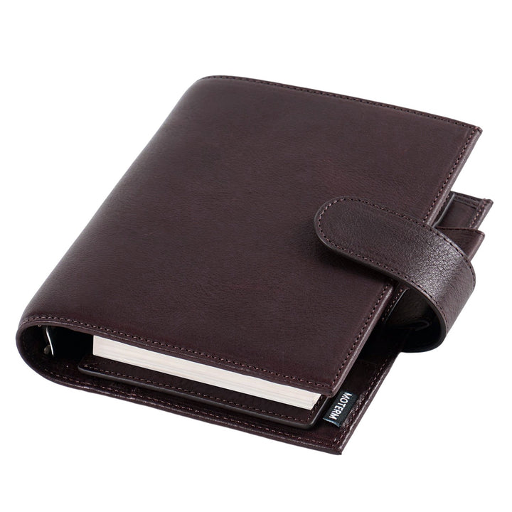 Moterm Pocket Luxe Rings Planner - Genuine Leather Binder Organizer (30mm  Ring, Croc-Gray)