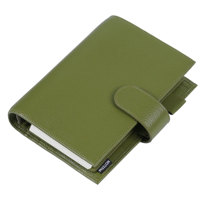 NEW A7 2.0 Green Luxe Moterm Litchi Pebbled Leather6 Ring Binderpocket  Rings Plannera7 Notebookmini Agendadiary Journal 