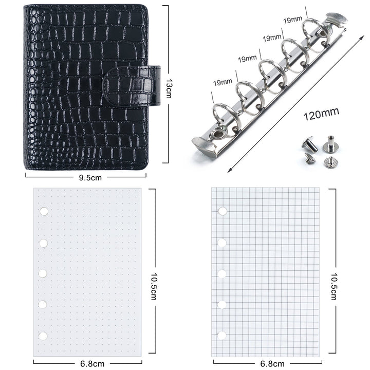 Moterm Regular Rings Planner - A8 (Shiny Croc)